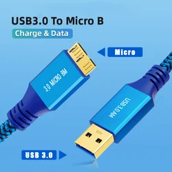 AIXXCO Micro USB 3.0 Cable USB 3.0 Type A Male to Micro B Cord Compatible for Samsung Galaxy S5 Note 3 Camera Hard Drive