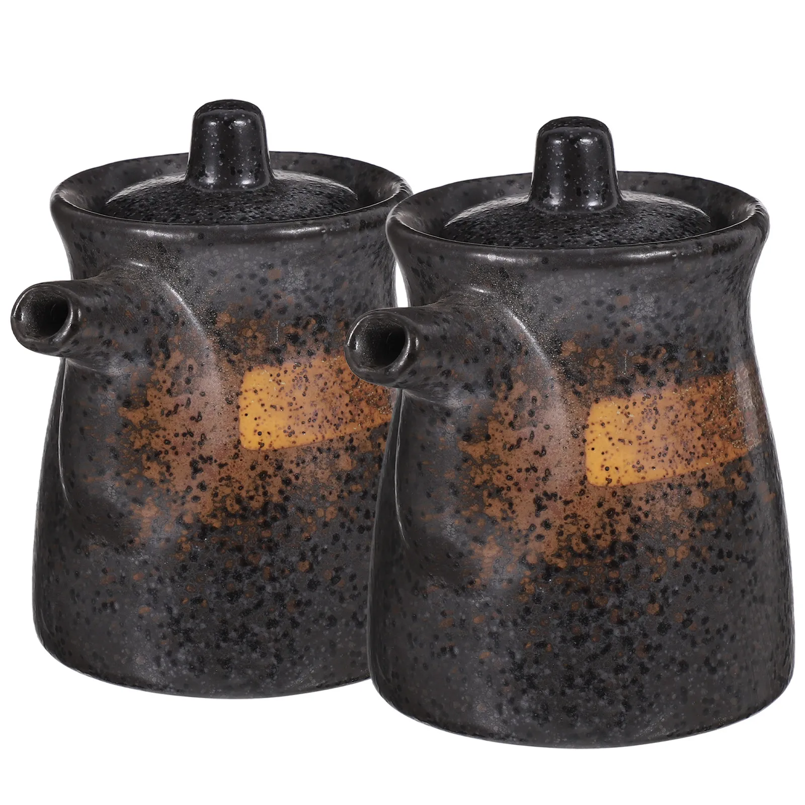 2Pcs Soy Sauce Container Ceramic Multi-Function Oil Dispenser Pot Japanese Style Soy Sauce Bottle for Kitchen Use view 4