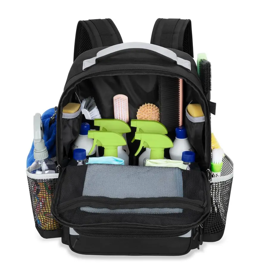 

Рюкзак с водонепроницаемым дном и нижней пластиной, большая сумка для инструментов с множеством карманов для хозяйственных принадлежностей и чистящих средств