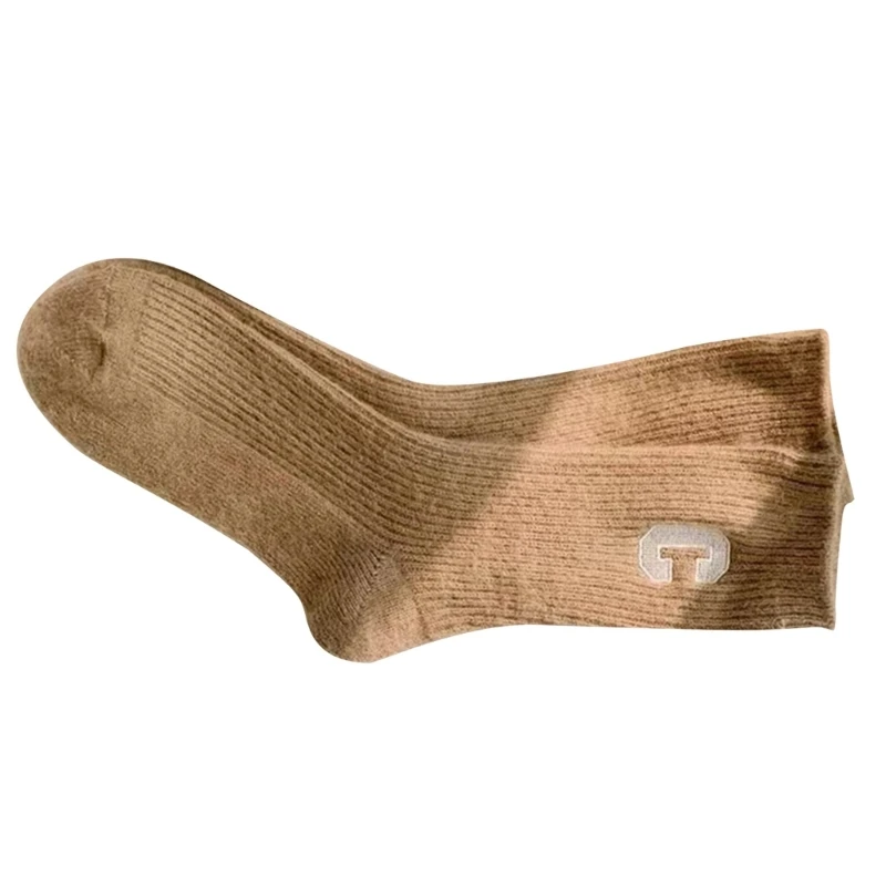 Chaussettes d'hiver unisexes douces, chaussettes maison confortables couleur unie avec accrocheur