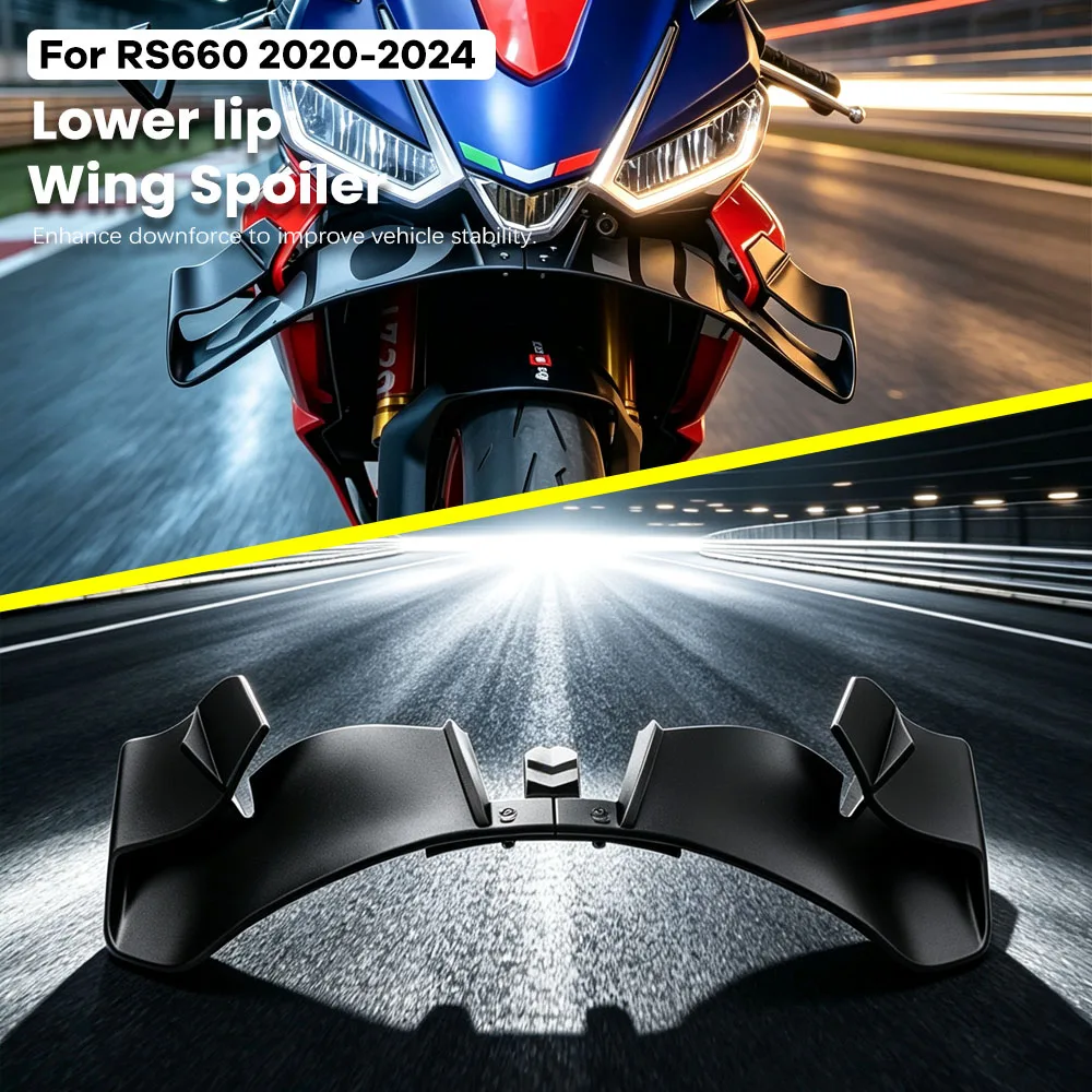 Motorcycle GP Side Winglet Front Spoiler Fixed Lower Lip Wing Fairing Fixed Downforce Kit For Aprilia RS660 2020-2024