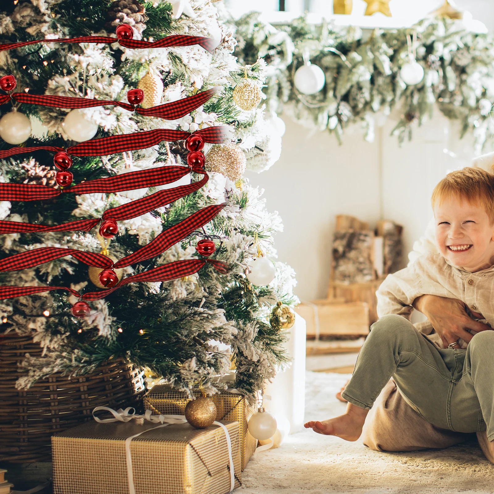 

1Pcs Christmas Tree Hanging Bell Ribbon Pendant Decorative Xmas Party Hanging Ornament Christmas Tree Decor Ribbon Pendant