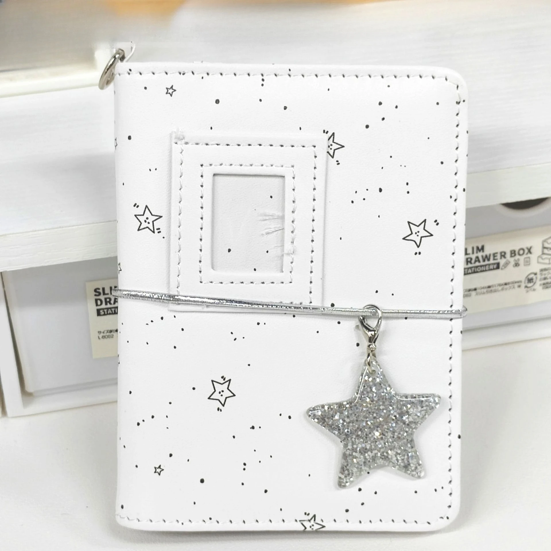 

M5 White Star Pendant Loose-leaf Journal With 40 Sheets Inner Page Student Diary Notebook Portable Note-taking Notebook