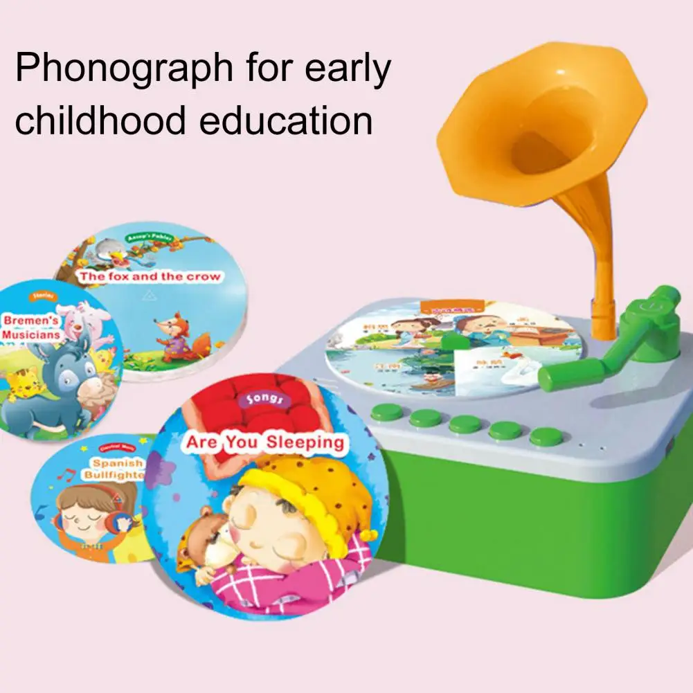 Kids Storyteller Toy Kids Music Box Kids Gramophone Toy with 93 Story Cards Early Education Phonograph for Boys for Toddlers