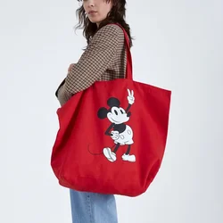 Bolso de hombro de dibujos animados para mujer, bolsa grande de gran capacidad, mickey mouse, Disney