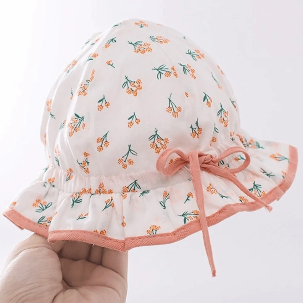 

Lightweight Breathable Baby Hat Drawstring Visors Sun Visors Sun Hat Comfortable Lovely Bow Fisherman Hat Outdoor