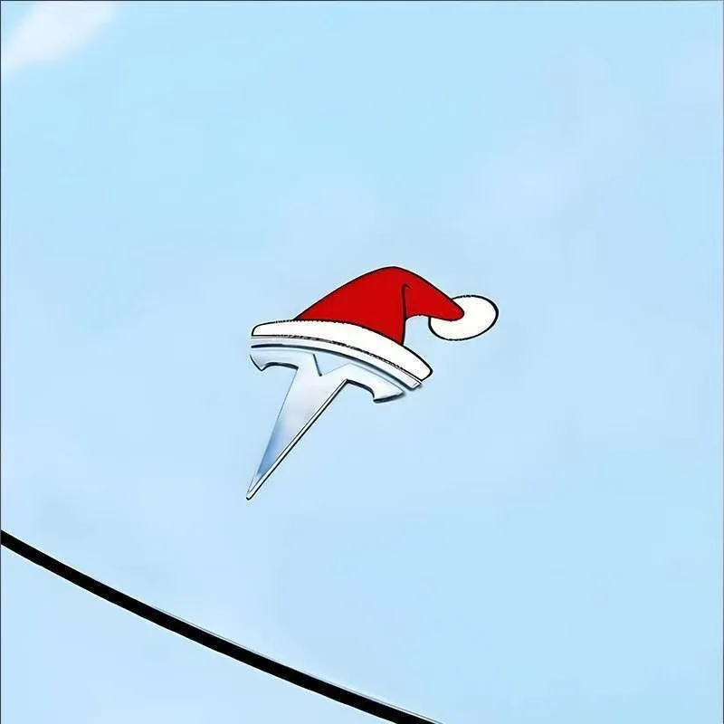 ملصقات سيارة إبداعية لطراز تسلا 3 زينة سانتا لعيد الميلاد طراز تسلا 3 ملحقات ملحقات السيارة