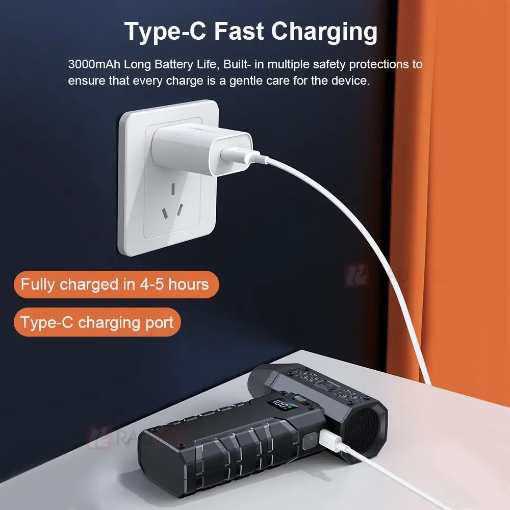 80000 RPM Handheld Violent Turbo Fan LED Display Lighting Lamp Powerful Dust Blower Powerful Airflow 100 Speed Adjustable