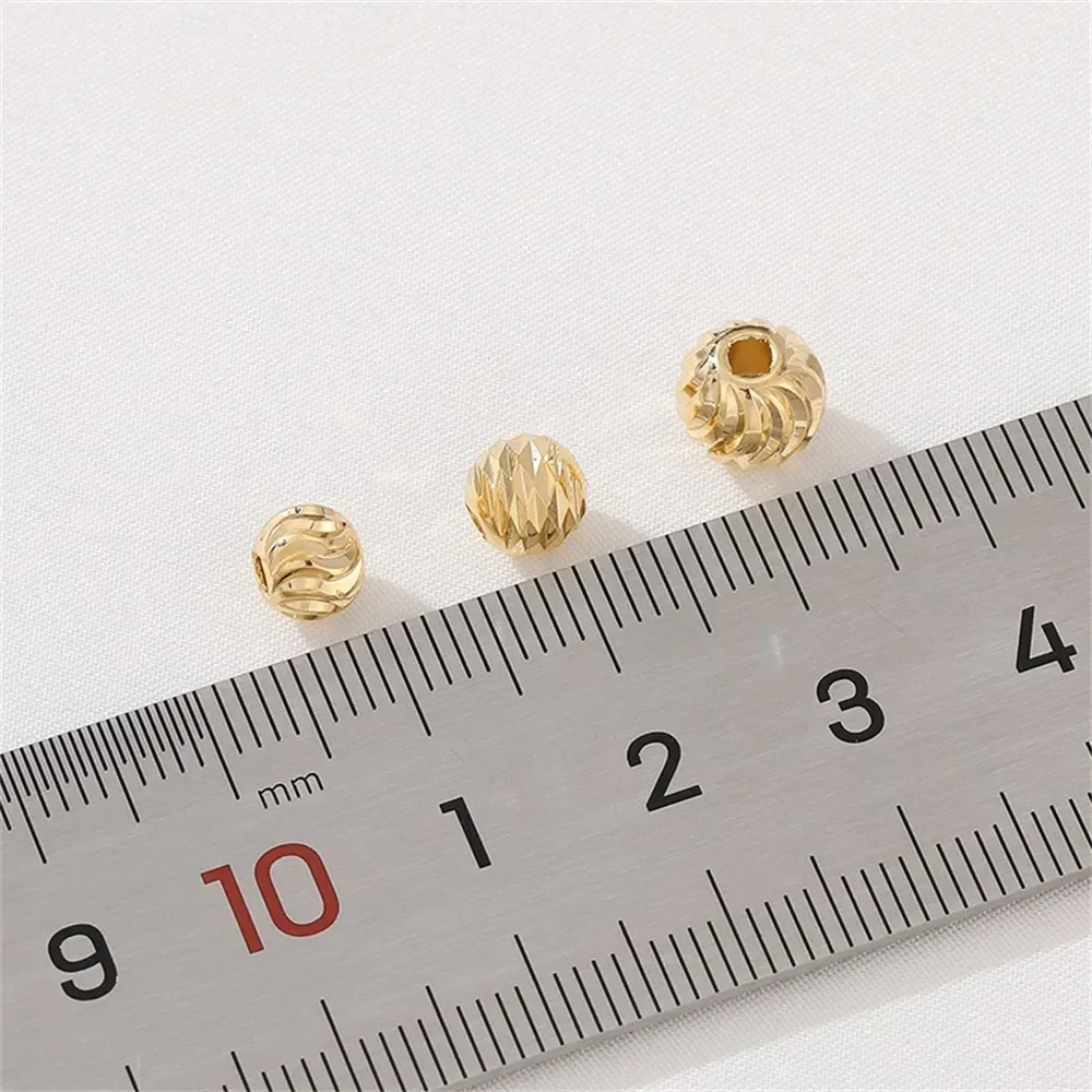 Cuentas roscadas chapadas en oro de 14K, cuentas separadas, cuentas dispersas, pulseras de cuentas hechas a mano, accesorios de joyería, materiales de cuentas