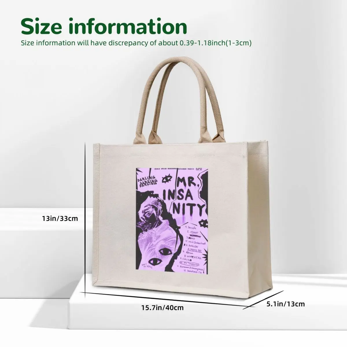 DPR IAN, Mr Insanity Tote Bag great bag cloth bag woman reusable grocery bags tote bags cloth bags