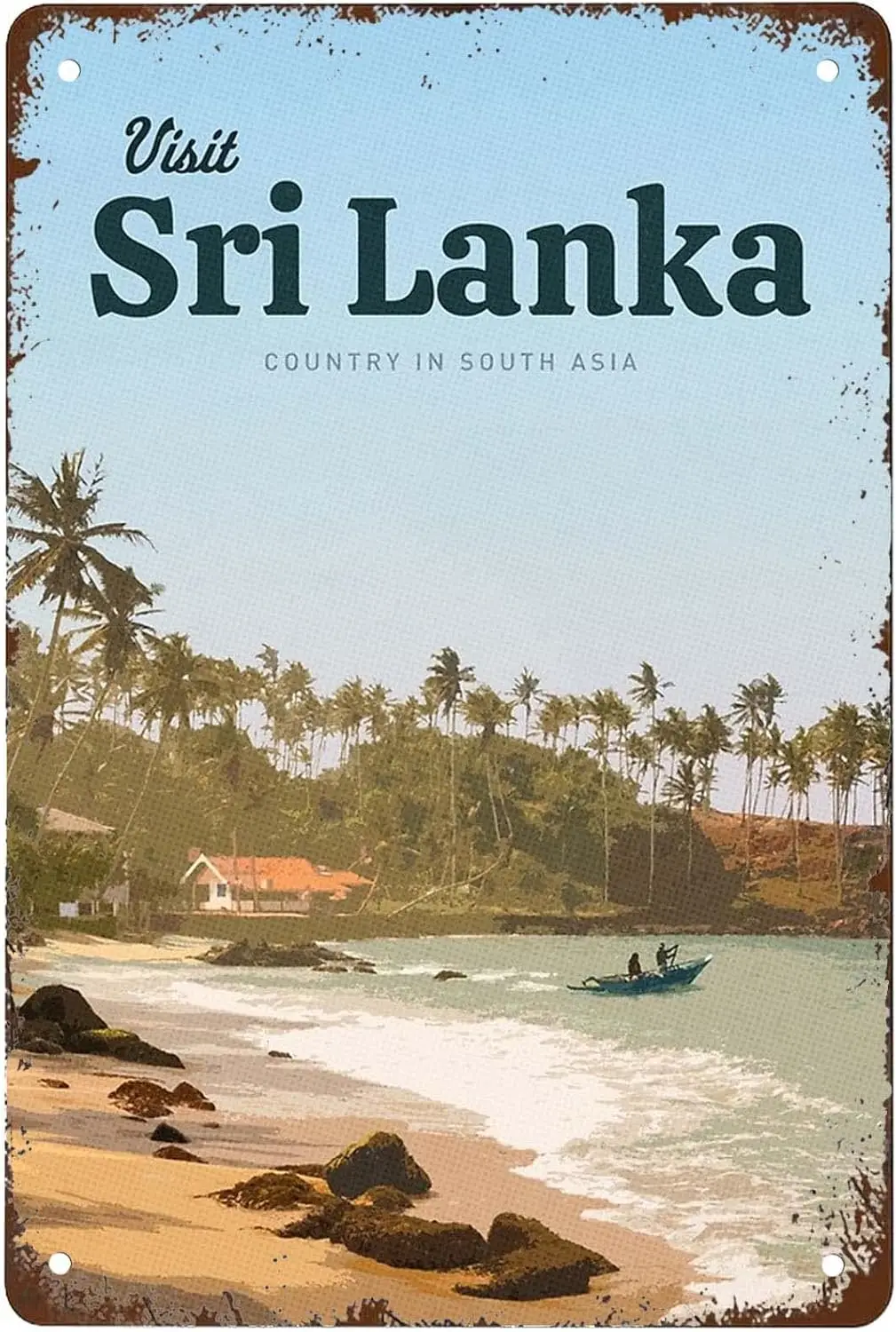 مضحك زيارة سريلانكا علامات جدار ديكور خمر معدن القصدير تسجيل ملصق فني متعة المطبخ بار مقهى مكتب رجل كهف الحمام تسجيل الجدار