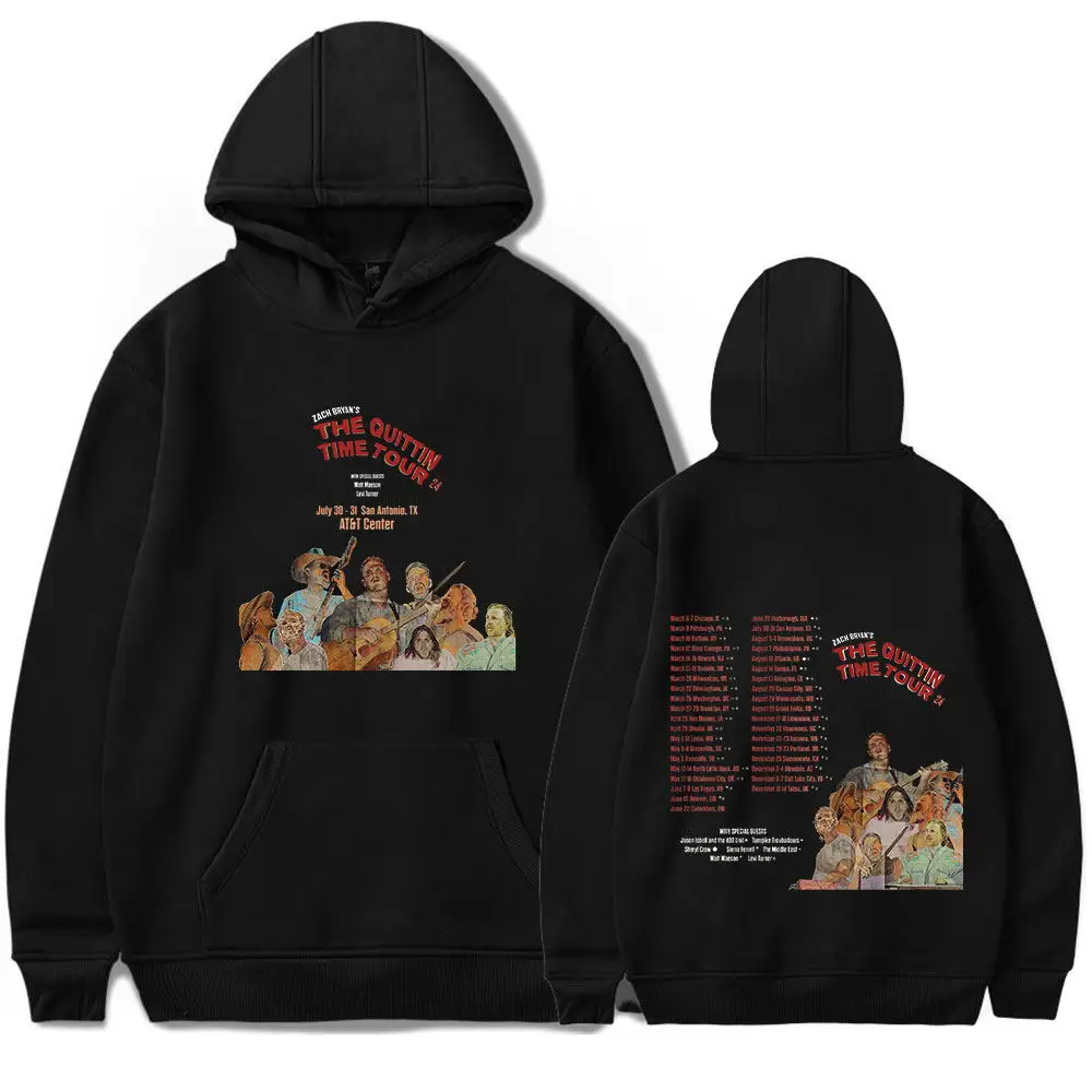 

Zach Bryan The Quittin Time Tour 2024 Merch Hoodies Unisex Hooded Sweatshirt Casual Clothing