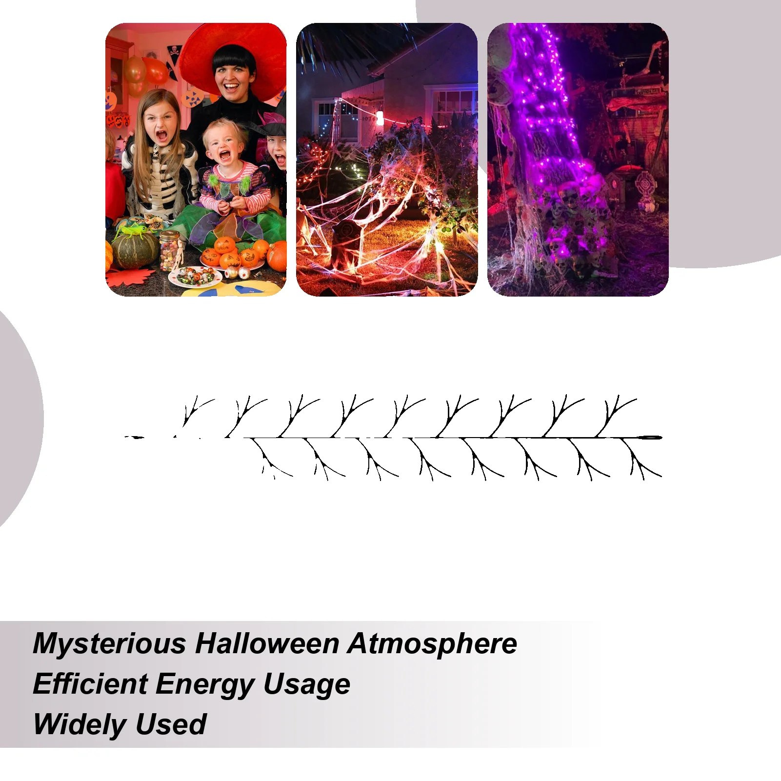 

Уличные фонари на Хэллоуин, светодиодный праздничный декор, декоративное реалистичное осветительное устройство для виноградной лозы для крыльца, дерева, патио, гостиной