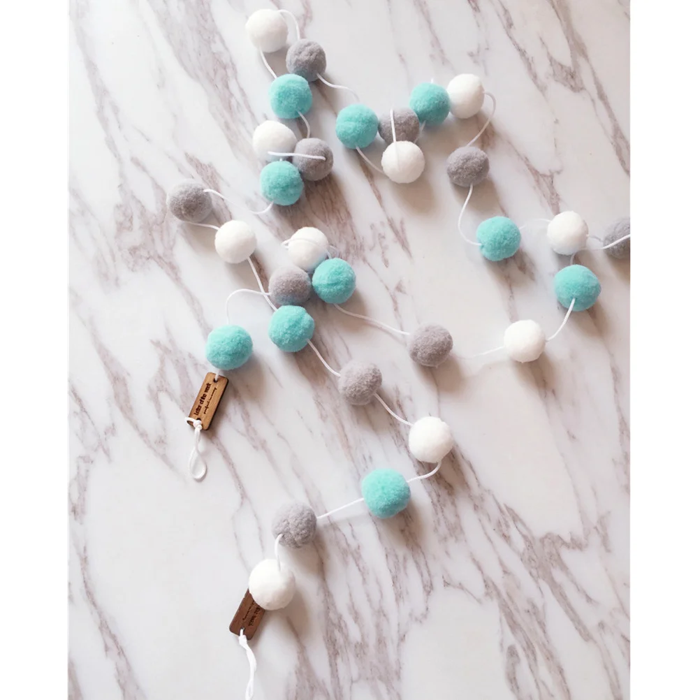 

30 Balls Wool Felt Ball Pom Poms Garland White Grey Pink Perfect Bedroom Birthday Party Baby Shower Wall Hanging Decoration