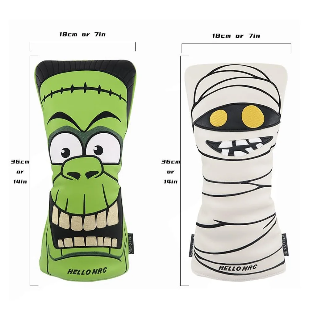 Golf Head Covers for Driver & Woods - (Frankenstein Style）Premium PU Material Head cover, Designed to Fit All Woods and Drivers image 5