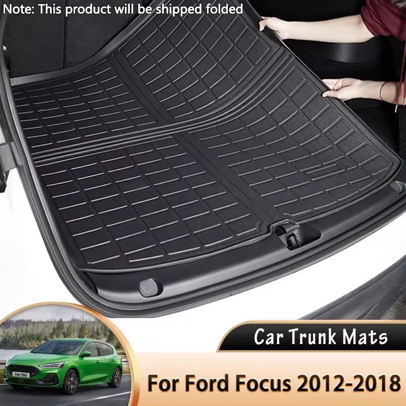 for Ford Focus MK3 2012 2013 2014 2015 2016 2017 2018 EVA Car Rear Trunk Mat Waterproof Protective Liner Trunk Tray Floor Mats