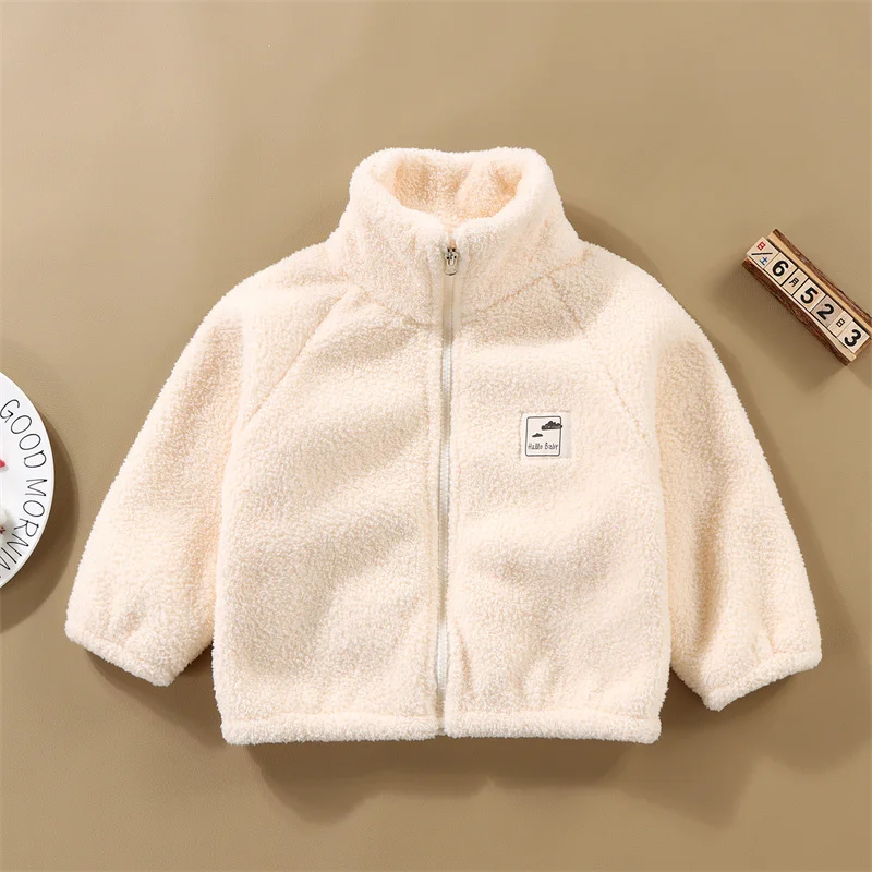 2023 New Children Outerwear Clothing Autumn Winter Baby Thicken Jacket Toddler Boy Girl Warm Solid Coat Kids Plus Clothes 2-8Y