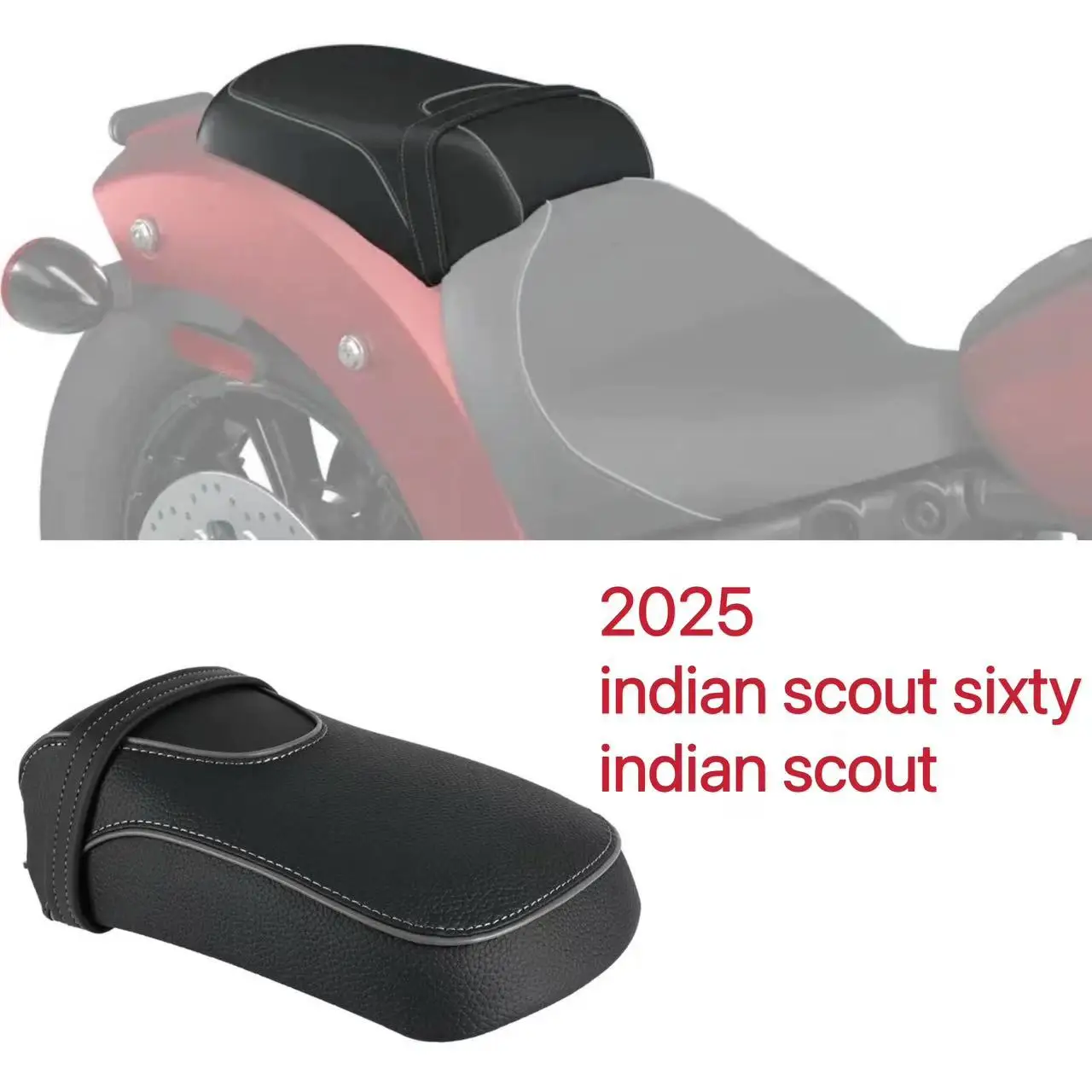 

2025 Indian Scout Rear Seat Cushion Motorcycle Rear Passenger For Indian Scout Sixty Bobber Super Sport Limited Tech Sissy Bar
