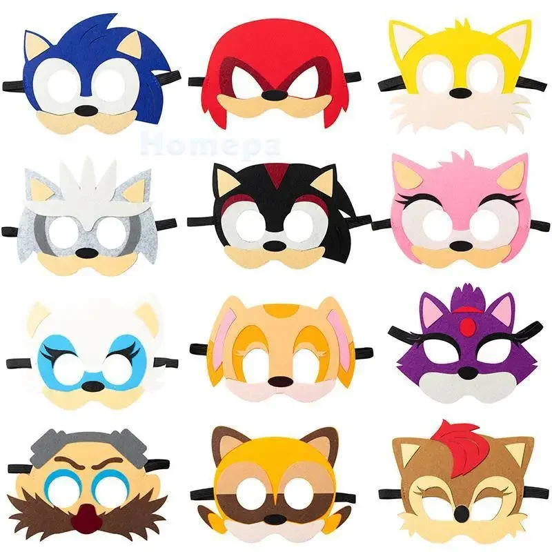 

Game 12Pcs Sonic the Hedgehog Mask Party Decoration Set Birthday Gift Party Patrol Mask Halloween Accessories Favorite Ornament