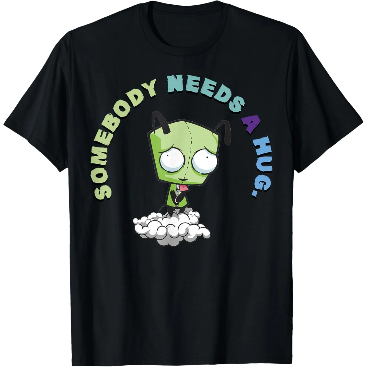 

Invader Zim Gir Somebody Needs A Hug Graphic Short Sleeve T-Shirt Soft Cotton Crewneck Tee