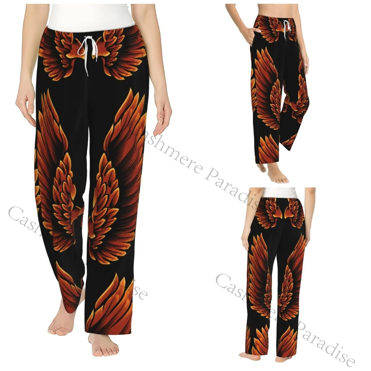 

Bird Wings Women Sleep Pants Warm Flannel Lounge Pants for Winter Nights