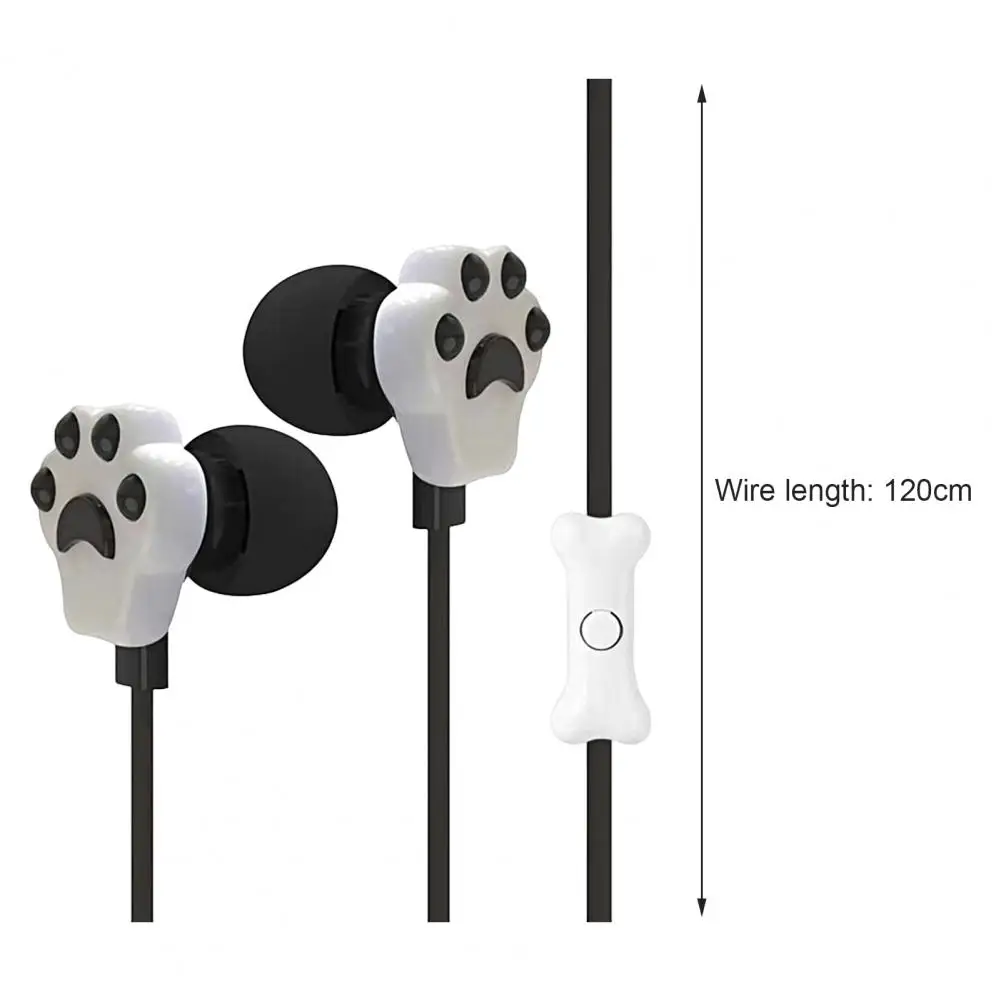 유선 이어폰, 하이피델리티 딥베이스, 경량 만화 고양이 발, 3.5mm 스테레오 헤드셋, 이어폰, 마이크 포함