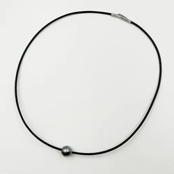 Good quality natural tahitian baroque pearl necklace 8-10 mm 100% nature sea salt pearl,real leather cord stainless steel clasp