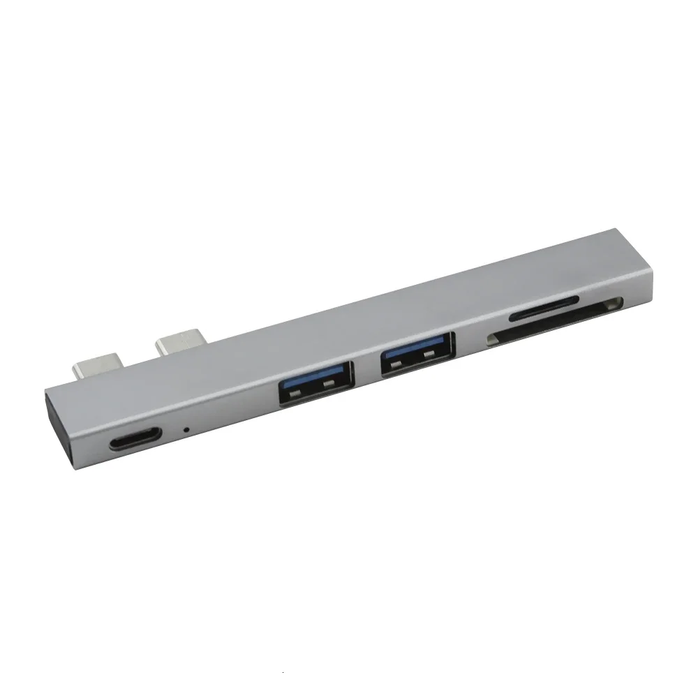 

Alloy USB C Hub With SD/TF Card Reader Multi USB Type C Hub Adapter Compatible For iPhone MacBook Pro Laptop PC Aluminum