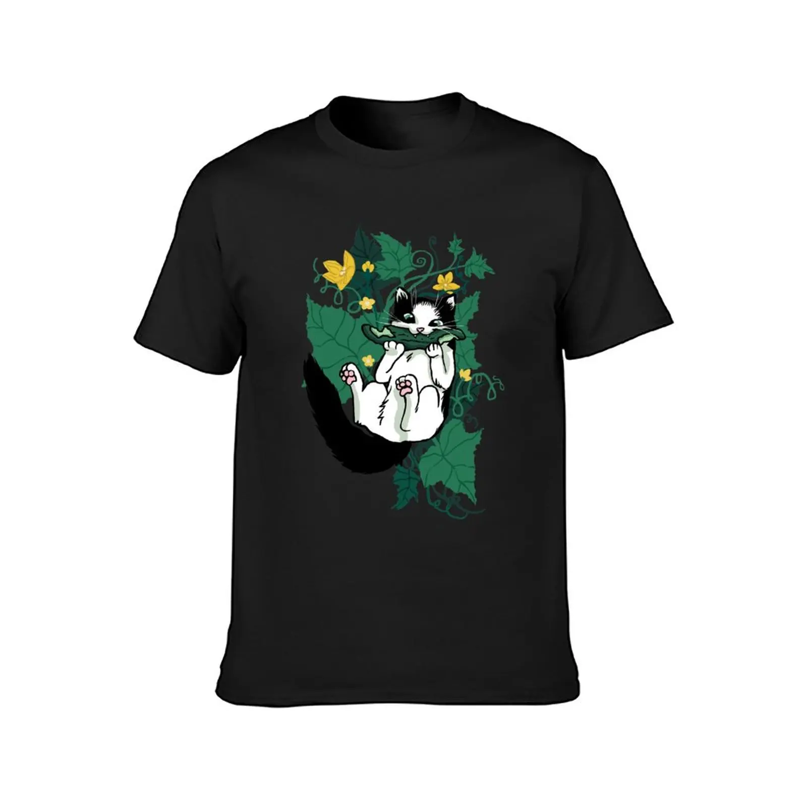 Mauri and a Cucumber with Flowers T-Shirt vintage clothes plain mens champion t shirts