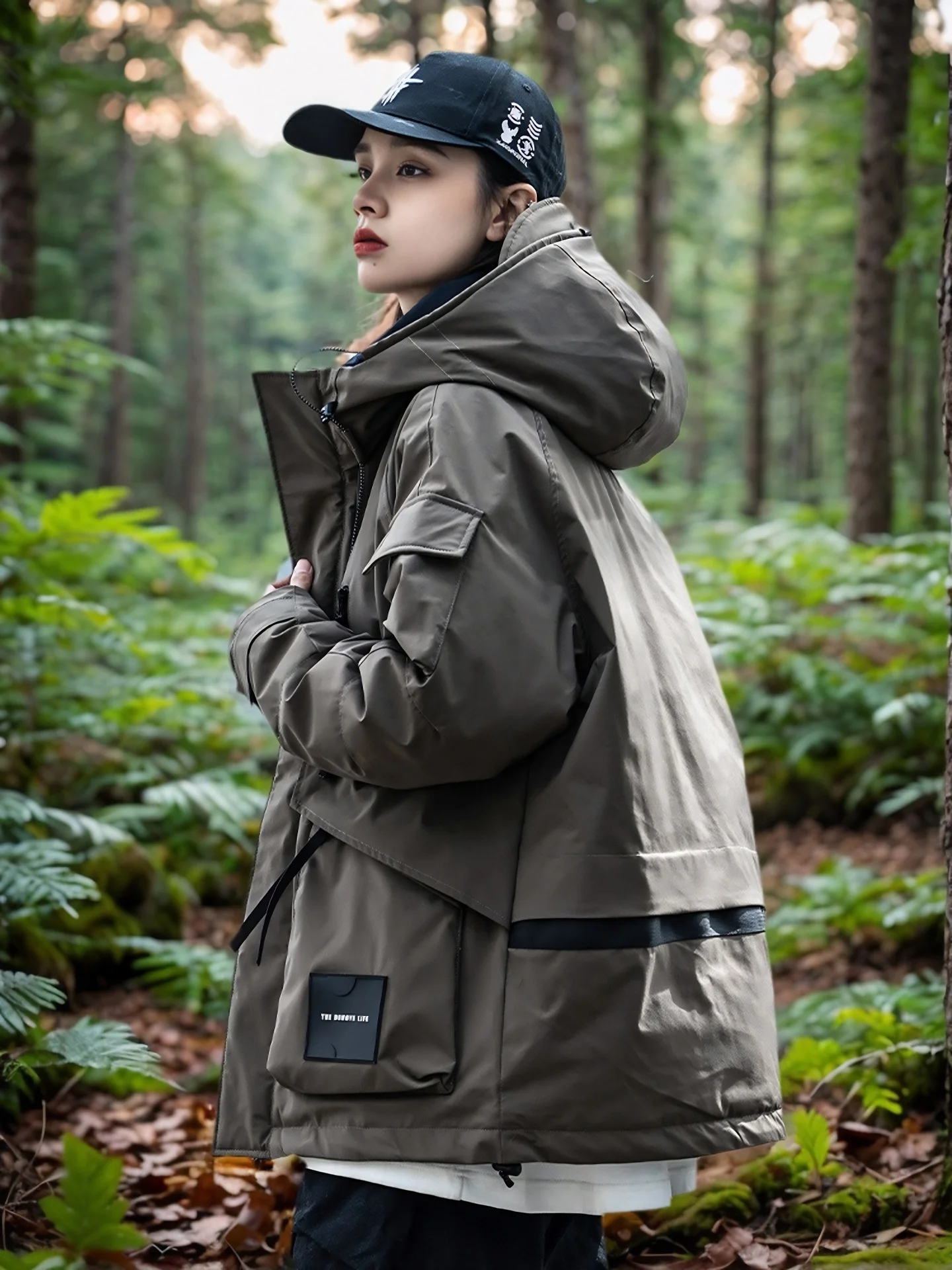 AOGZ العلامة التجارية العصرية Thiened الدافئة Du أسفل Jaet مقنعين الرجال معطف الشتاء الرياضة في الهواء الطلق Ci عادية Sle سستة إغلاق #4