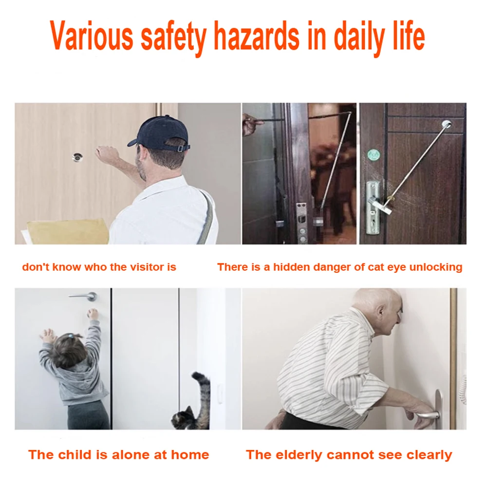 Tuya vem com uma campainha digital inteligente de 4,3 polegadas e olho mágico com câmera de alta definição, detecção de movimento PIR, bidirecional