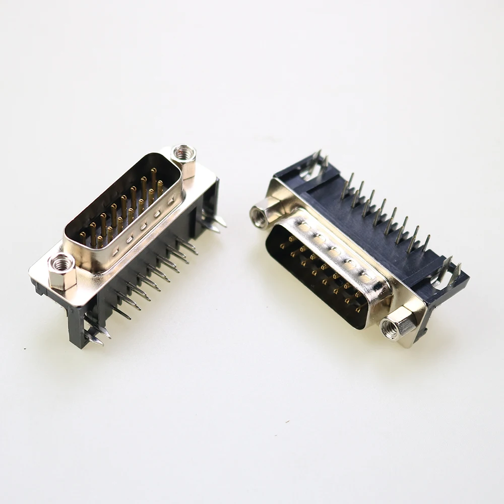 1PCS DB15 Female/Male PCB Mount, D-Sub 15 pin PCB Connector,RS232 Connector 90-degree bent needle DR15