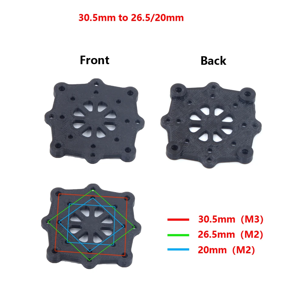 PHISITAL 3D Printed Printing TPU Flight Control ESC VTX Hole Conversion Adapter Board 30 to 26.5/25.5/20mm for FPV Racing Drone