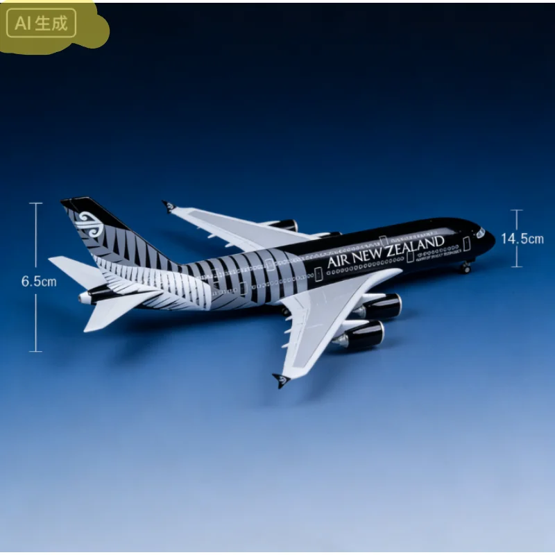 

New 1:160 Scale Diecast Model New Zealand Airlines Airbus A380 Resin Airbus Airplane With Light Wheel Collection Display