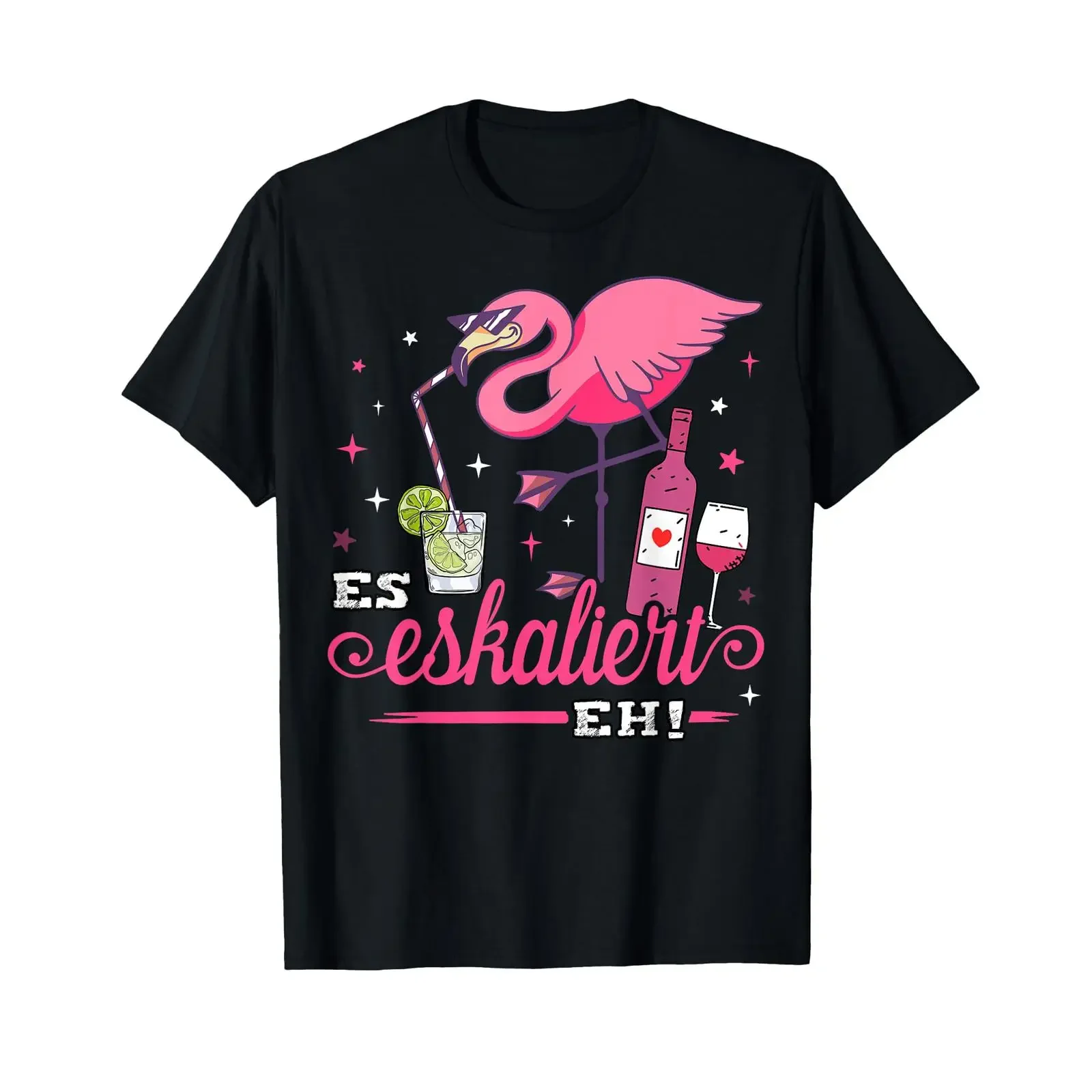 It's escalating anyway flamingo costume Mallorca party outfit woman's bachelorette T shirt vintage Washed homme graphic