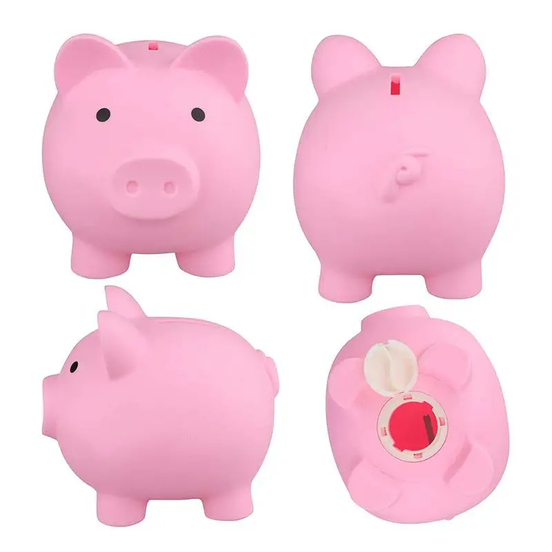 Cartoon Pig Shaped Money Boxes Unbreakable Cute Pig Piggy Bank Home Decorative Coins Storage Box Great Gift for Children