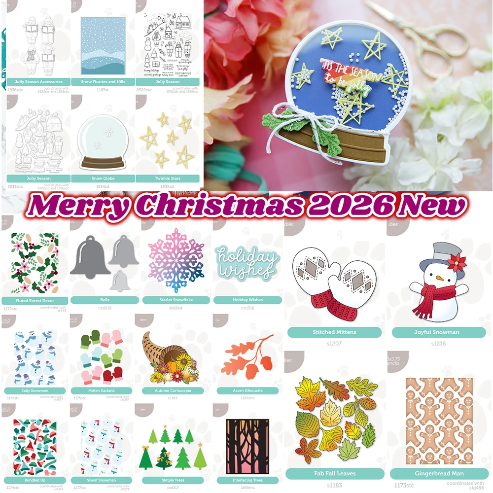 Frohe Weihnachten, fröhliche Schneemänner, Lebkuchen, Metall-Stanzschablonen für Scrapbooking, Stempel, Fotoalbum, dekorative Prägung