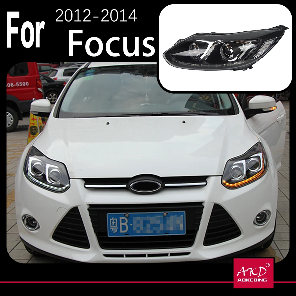 AKD Car Model  for Ford Focus Headlights 2012-2014 Focus 3 LED Headlight DRL Hid Head Lamp Angel Eye Bi Xenon Beam Accessories