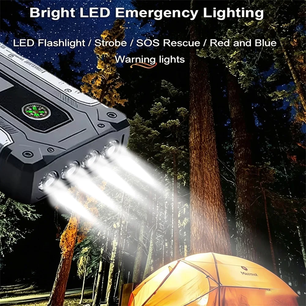 12V Car Jump Starter Portable Battery Booster Pack 5L Engine 800Lumen LED Flashlight SOS Reverse Protection Power Bank Emergency