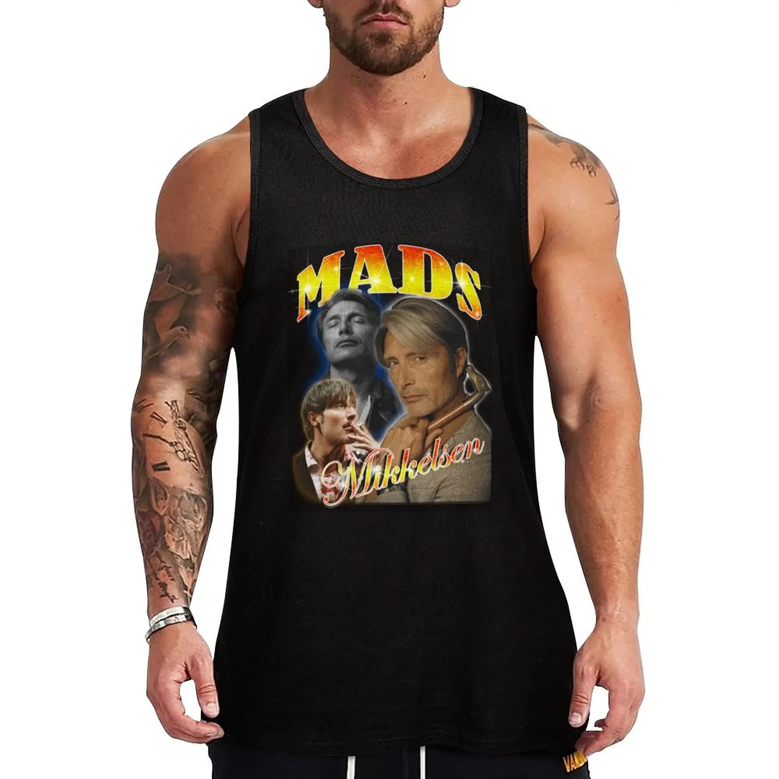 

Mads Mikkelsen Bootleg Design Tank Top Workout Athletic Tank Top Breathable Sleeveless Wear