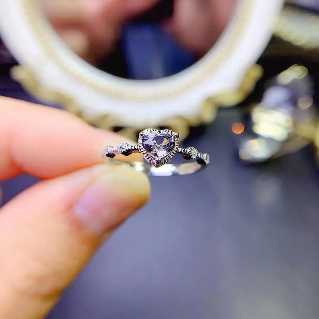 

KJJEAXCMY New Jewelry Natural Women's Spinel Ring 925 silver inlay Colorful and splendid Crystal pure fire flash explosion