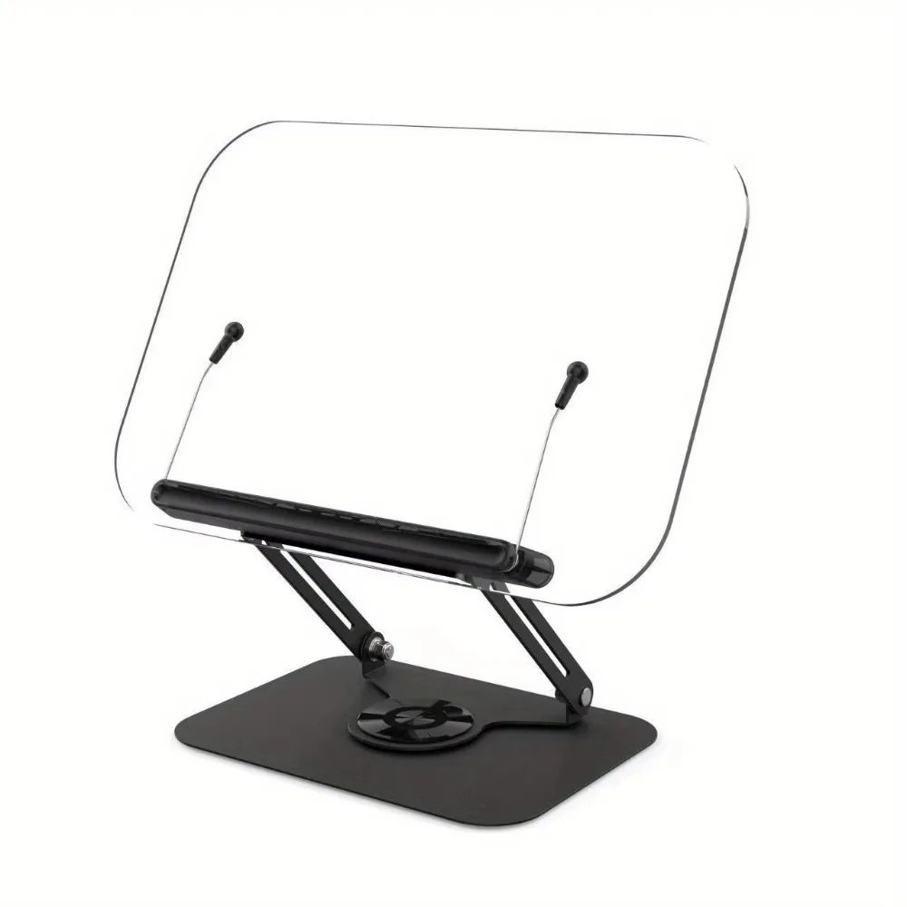 6PCS/Set Acrylic Reading Rack Transparent with Elastic Page Clips Adjustable Book Holder 360° Rotation Adjustable