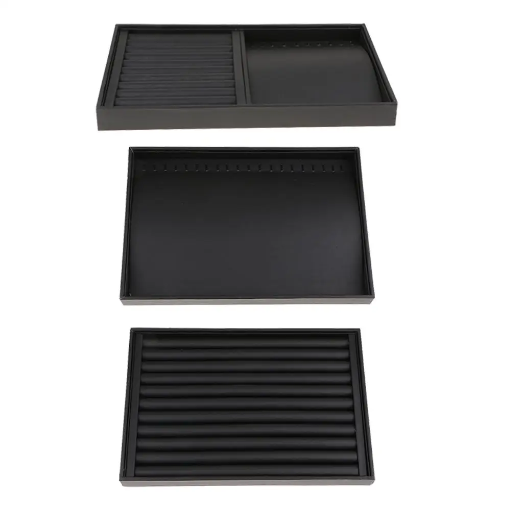 PU Leather Stackable Tray Jewelry Organizer Display Room Counter Display Pad