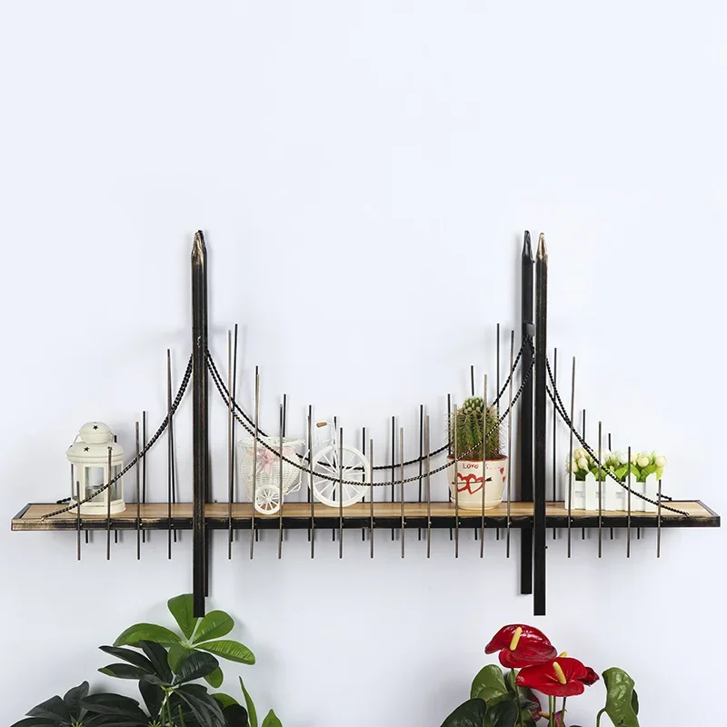 American retro bridge shelf wall decoration wall hanging creative restaurant cafe shop wall decoration