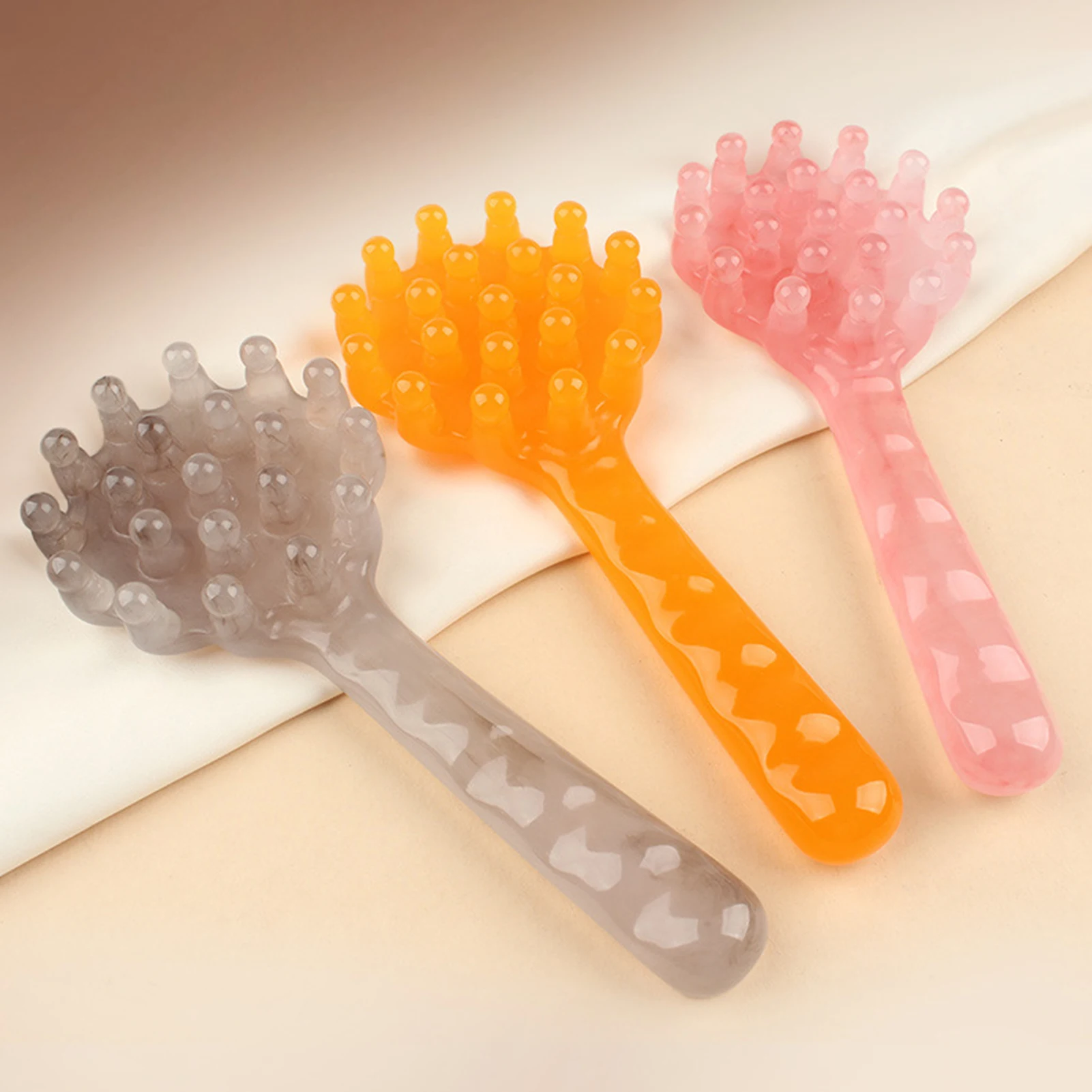 Shell-Shaped Head Massage Comb Long Handled Resin Massage Combs Head Massager Meridian Scraping Scalp Massage Health Tools