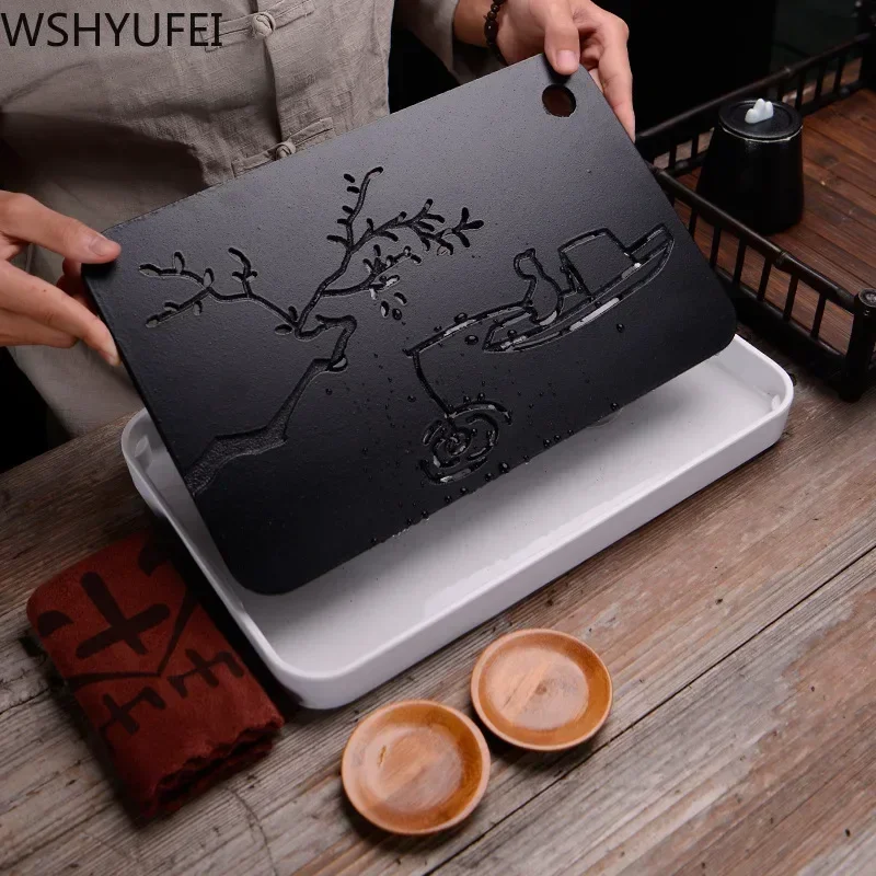 WSHYUFEI  China Bamboo Tray Tea Tray fruit dish Drainage Water Storage Table Tea Tea ceremony etiquette TeaAccessories