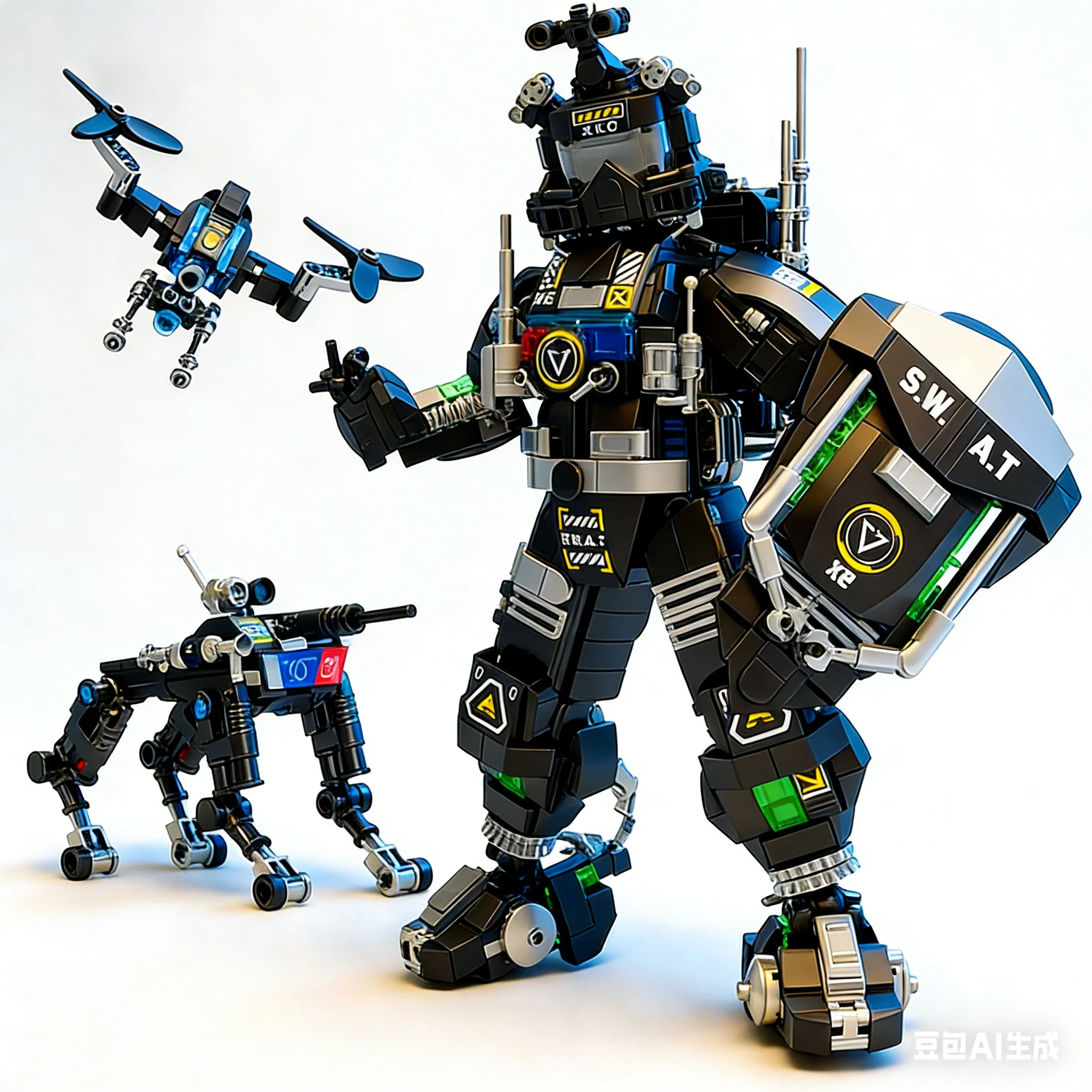 

1600 деталей, конструктор «Механическая собака СВОТ», робот-трансформер 2-в-1, фигурка для самостоятельной сборки, детская игрушка, подарок на Рождество и праздники