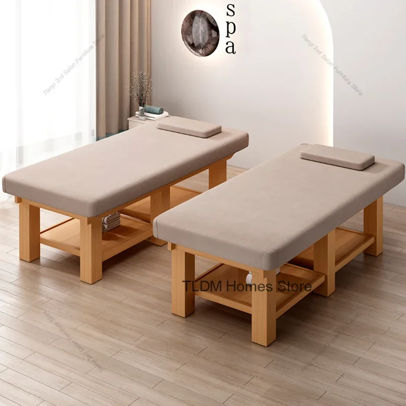 Nordic Multifunctional Massage Tables Adjustable Foot Bath Solid Wood Massage Tables Beauty Salon Furniture Cama De Masaje HBMT