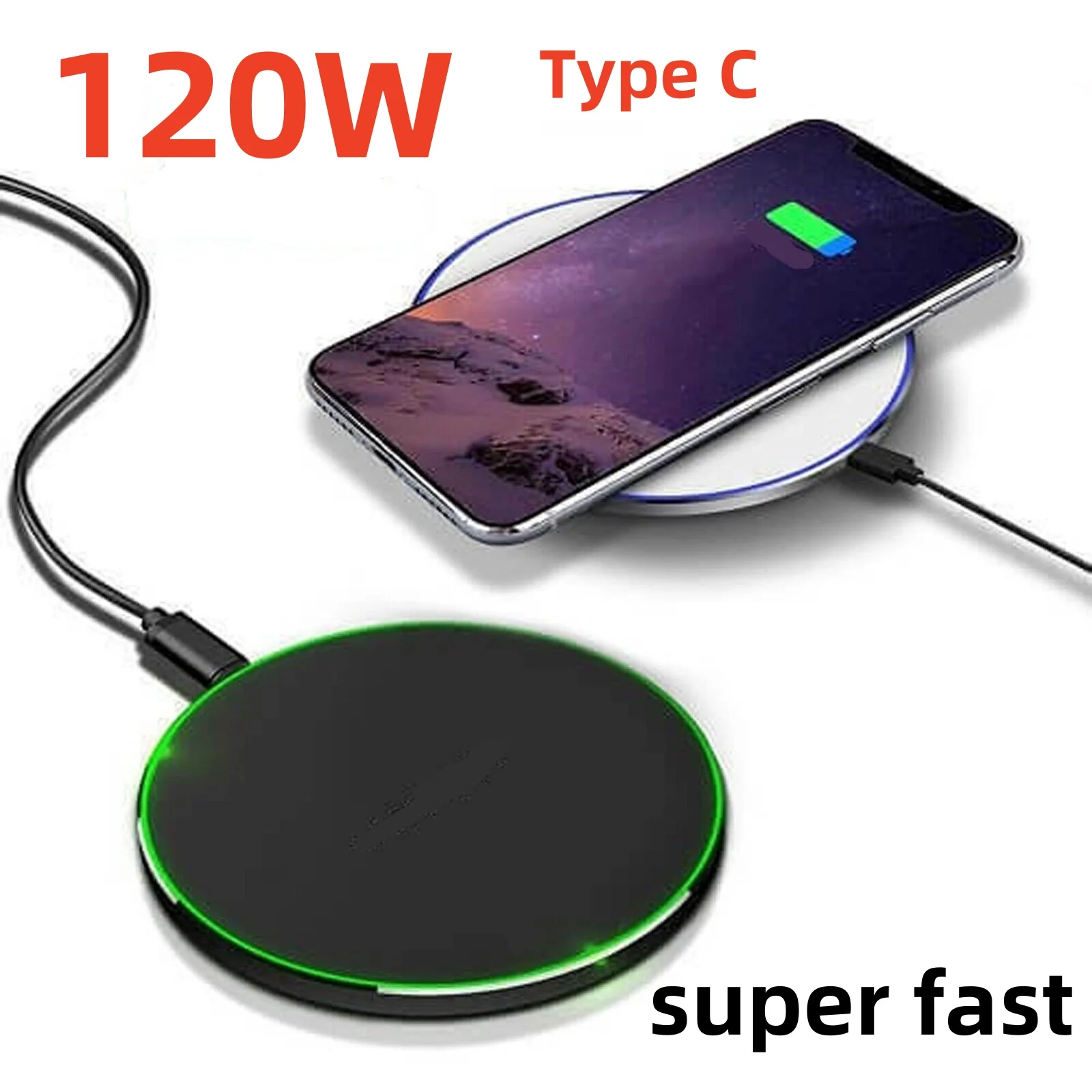 120W Fast Wireless Charger for iPhone 15 14 13 12 11 Desktop wireless Charging Pad for Samsung S22 S21 S20 Huawei P40 P30 P20