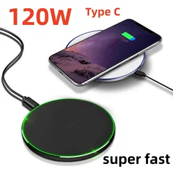 120W Fast Wireless Charger for iPhone 15 14 13 12 11 Desktop wireless Charging Pad for Samsung S22 S21 S20 Huawei P40 P30 P20